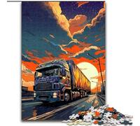 JigsawPuzzle 1000 Pieces for Adults Trucks on The Road Puzzle Made of Wood,Perfect Home Or Office Decor, Ideal 1000pcs(50x75cm)