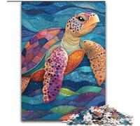 JigsawPuzzle 1000 Pieces for Adults Turtle Art, Stress Relief with Fully Interlocking Randomly Shaped Pieces for And 14 Years Old (Size 50x75cm)