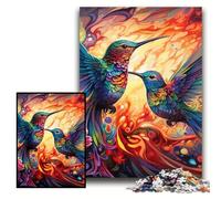JigsawPuzzle 1000 Pieces for Adults Two Colorful Hummingbirds cardboard Jigsaw Puzzles 26x38 cm Perfect for Halloween, Christmas, Birthday Gift