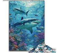 JigsawPuzzle 1000 Pieces for Adults Undersea Shark Jigsaw Challenging Brain Teaser for Teenagers, Family Game Night Fun 50X75CM
