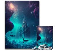 JigsawPuzzle 1000 Pieces for Adults Underwater Galaxy Castle Wooden Puzzles for Mother'S Day, Birthdays, Christmas 50x75CM/19.68x29.52inch
