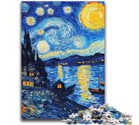 JigsawPuzzle 1000 Pieces for Adults Van Gogh Night Sky for And 14 Years And over Educational Challenge Fun Activities at Home, Birthday Gifts, Travel Gifts 26x38cm