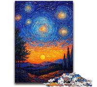 JigsawPuzzle 1000 Pieces for Adults Van Gogh Night Sky Learning Educational Toy for Is Ideal As A Gift for The Whole Family 50x75cm