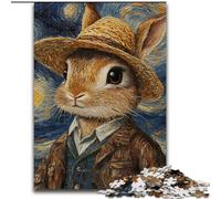 JigsawPuzzle 1000 Pieces for Adults Van Gogh Rabbit Made of Wood, Making It A Great Gift for Family Fun 50x75cm An for Christmas Or Birthdays