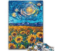 JigsawPuzzle 1000 Pieces for Adults Van Gogh Sunflowers at Night Help The Brain Exercise Addictive Toys to Cultivate Patience Suitable for Couples 50x75cm