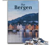 JigsawPuzzle 1000 Pieces for Adults Visit Bergen, for And from 14 Years And over Educational Learning Toys Family Games Birthday Present 75x100cm