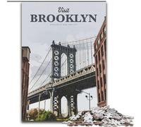 JigsawPuzzle 1000 Pieces for Adults Visit Brooklyn,Help The Brain Exercise Addictive Toys to Cultivate Patience Perfect Decoration 38x26cm