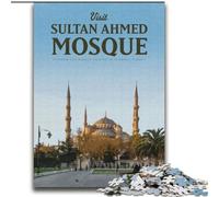JigsawPuzzle 1000 Pieces for Adults Visit Sultan Ahmed Mosque, for And from 14 Years And over Educational Learning Toys Family Games Birthday Present 75x100cm
