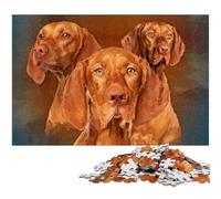 JigsawPuzzle 1000 Pieces for Adults Vizsla Hungarian Pointer Difficult Puzzles for Adults Challenging Brain Teaser for Teenagers Family Fun Interactive Game 1000 PCS(38x26cm)