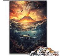 JigsawPuzzle 1000 Pieces for Adults Volcanoes at Sea Jigsaw Puzzles Made of cardboard for Birthdays, Holidays, And Home Decor size 38x26CM