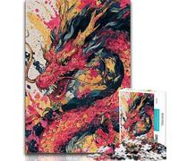 JigsawPuzzle 1000 Pieces for Adults Watercolor Dragon,Challenging Game And Family Play Educational Game for Birthday,Chrismas (75x50cm)