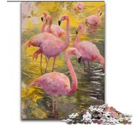 JigsawPuzzle 1000 Pieces for Adults Watercolor Flamingo Jigsaw Puzzles Made of Wood Perfect for Christmas, Halloween, Easter, New Year size 50X75CM