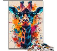 JigsawPuzzle 1000 Pieces for Adults Watercolor Giraffe Jigsaw Interactive Family Game, Ideal, Family Activity Game 50X75CM