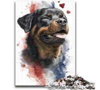 JigsawPuzzle 1000 Pieces for Adults Watercolor Rottweiler Learning Educational Toy for Is Ideal As A Gift for The Whole Family 50x75cm