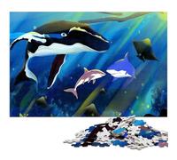 JigsawPuzzle 1000 Pieces for Adults Whale Shark And Stingray Wooden Jigsaw Puzzles for Adults Ideal And Home Decor 1000 PCS(75x50cm)