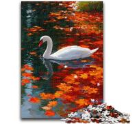 JigsawPuzzle 1000 Pieces for Adults White Swan in Autumn for And 14 Years And over Educational Challenge Fun Activities at Home, Birthday Gifts, Travel Gifts 26x38cm