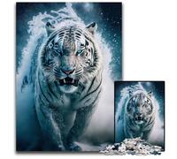 JigsawPuzzle 1000 Pieces for Adults White Tiger cardboard Jigsaw Puzzles Ideal DIY Decor & Brain Teaser Gift 26X38CM/10.23x14.96inch