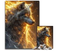 JigsawPuzzle 1000 Pieces for Adults White Wolf Energy Jigsaw Puzzles for Adults Birthday Gift Idea Challenging Brain Teaser Game 1000 PCS(38x26cm)