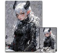 JigsawPuzzle 1000 Pieces for Adults WhiteHaired Demon Girl Paper Jigsaw Puzzles HighDifficulty Brain Teaser for Teenagers 1000 PCS(38x26cm)