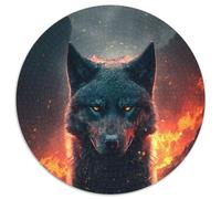 JigsawPuzzle 1000 Pieces for Adults Wild Black Wolf Cardboard Puzzles, Ideal for Office, Bedroom, Living Room Decor (67.5x67.5cm)
