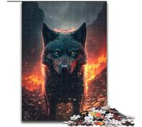 JigsawPuzzle 1000 Pieces for Adults Wild Black Wolf Jigsaw Adult Game Gift Family Interactive Game Brain Challenge Gift (size : 26x38cm)