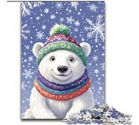 JigsawPuzzle 1000 Pieces for Adults Winter Polar Bear Suitable for Ages 14 And Up Intellectual Toy Game Educational Game for Birthday And Christmas (size 26x38cm)