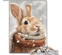 JigsawPuzzle 1000 Pieces for Adults Winter Rabbit, Help The Brain Exercise Addictive Toys to Cultivate Patience Perfect Decoration (Size 26x38cm)