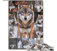 JigsawPuzzle 1000 Pieces for Adults Wolf Collage Puzzle Perfect for Family Fun on Christmas, Thanksgiving, Birthdays & Easter 50X75CM