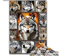 JigsawPuzzle 1000 Pieces for Adults Wolf Collage Puzzles for Adults for Family Fun Perfect for Holidays, Interactive Game Nights (Size 26x38cm)