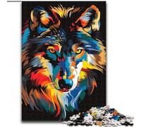 JigsawPuzzle 1000 Pieces for Adults Wolf Graffiti Art Jigsaw Puzzle Made of cardboard,Suitable for Birthdays, Halloween, Thanksgiving, Easter 1000pcs(26x38cm)