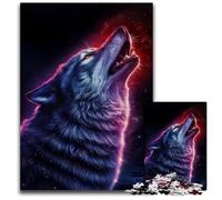 JigsawPuzzle 1000 Pieces for Adults Wolf Howling at The Stars Paper Jigsaw Brain Challenge for Teenagers & Home Decor 1000 PCS(38x26cm)
