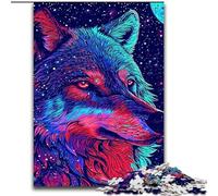 JigsawPuzzle 1000 Pieces for Adults Wolf in The Moon Puzzle Made of cardboard,Family Fun Craft, Perfect for Birthdays, Holidays 1000pcs(26x38cm)