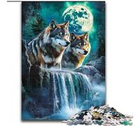 JigsawPuzzle 1000 Pieces for Adults Wolf Under The Moon Jigsaw Puzzles 50X75CM Colorful Home Decor & Interactive Family Game
