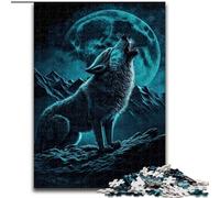 JigsawPuzzle 1000 Pieces for Adults Wolves Under The Full Moon Made of Wood, Unique DIY Home Decor Gift Idea 50x75cm Engaging Family Game Night Activity