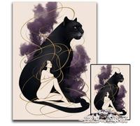 JigsawPuzzle 1000 Pieces for Adults Woman And Panther Paper Jigsaw Brain Challenge for Teenagers & Home Decor 1000 PCS(38x26cm)