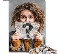 JigsawPuzzle 1000 Pieces for Adults Woman Asking Questions Jigsaw Puzzles Made of Wood Perfect for Christmas, Halloween, Easter, New Year size 50X75CM