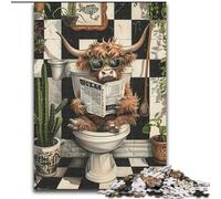 JigsawPuzzle 1000 Pieces for Adults Yak in The Toilet Wooden Puzzles 50X75CM for Holidays, Birthdays, And Family Game Nights