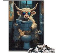 JigsawPuzzle 1000 Pieces for Adults Yak Sitting on The Toilet, for 14+ Challenging Game As A Gift for The Whole Family And Friends (Size 26x38cm)