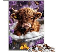 JigsawPuzzle 1000 Pieces for Adults Yak Taking A Bath Wooden Jigsaw 50X75CM Home Decor Brain Teaser Game for Teenagers & Family Interaction