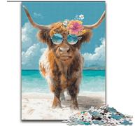 JigsawPuzzle 1000 Pieces for Adults Yak Wearing Glasses Puzzles for Adults for Family Fun Perfect for Holidays, Interactive Game Nights (Size 26x38cm)