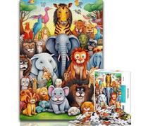 JigsawPuzzle 1000 Pieces for Teenagers African Animals,Toys Educational Games Stress Relieving Enhance Love between Couples 38x26cm