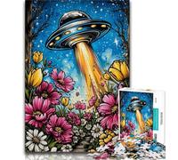 JigsawPuzzle 1000 Pieces for Teenagers Alien UFO,Brain Intelligence Challenge Addictive Toys Birthday Present,Gifts,Wall Art 38x26cm
