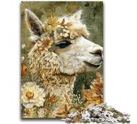 JigsawPuzzle 1000 Pieces for Teenagers Alpaca Art Difficult And Challenge with Matching Poster And Trivia Sheet for Age 14 26x38cm