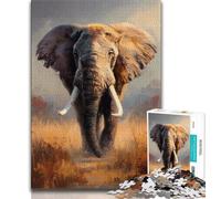 JigsawPuzzle 1000 Pieces for Teenagers Animal Elephant,Brain Intelligence Challenge Addictive Toys Birthday Present,Gifts,Wall Art (75x50cm)