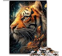 JigsawPuzzle 1000 Pieces for Teenagers Animal Tiger Art, Stress Relief with Fully Interlocking Randomly Shaped Pieces for And 14 Years Old (Size 50x75cm)