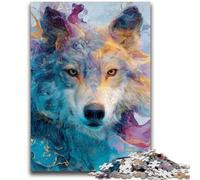 JigsawPuzzle 1000 Pieces for Teenagers Animal Wolf Art Family Game Stress Reliever Difficult Challenge Artists Collection, Fine Art 50x75cm