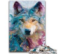 JigsawPuzzle 1000 Pieces for Teenagers Animal Wolf Art Family Game Stress Reliever Difficult Challenge Artists Collection, Fine Art 50x75cm