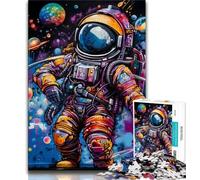 JigsawPuzzle 1000 Pieces for Teenagers Artistic Astronauts,Toys Educational Games Stress Relieving Enhance Love between Couples 75x50cm