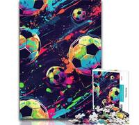 JigsawPuzzle 1000 Pieces for Teenagers Artistic Football,Help The Brain Exercise Addictive Toys to Cultivate Patience Gift For Birthdays 38x26cm