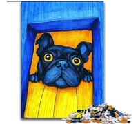 JigsawPuzzle 1000 Pieces for Teenagers Artistic French Bulldog Stress Reliever Staycation Kill Time Perfect Decoration for Age 14+ 50x75cm